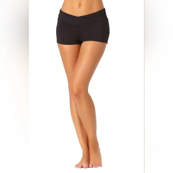 Anne Cole Black Twist Front Boy Short NWT Sz L - Picture 5 of 8